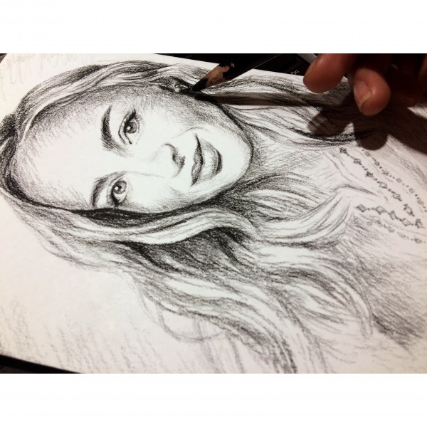 Emilie Satt charcoal by ChanLok